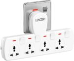 سوکت افزودنی LENCENT، پریز برق 4 طرفه، شارژر دیواری، آداپتور دوشاخه جهانی