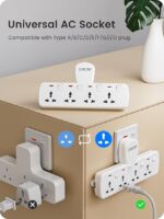 سوکت افزودنی LENCENT، پریز برق 4 طرفه، شارژر دیواری، آداپتور دوشاخه جهانی - Image 3