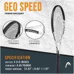 راکت تنیس بزرگسالان HEAD Geo Speed ​​- راکت 27.5 اینچی لایت بالانس از قبل - Image 2