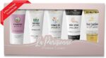جعبه مسافرتی ECOLYTE+ La Parisienne Premium Luxury، هر کدام 30 میلی لیتر [شامپو، نرم کننده، ژل دوش، لوسیون بدن و ضد عفونی کننده دست] هدایای یونیسکس برای مناسبت ها.