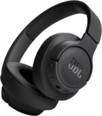 هدفون گوش بی‌سیم JBL Tune 720BT، صدای باس خالص، بلوتوث 5.3، باتری 76H، تماس بدون تلفن، اتصال چند نقطه‌ای، تاشو، کابل صوتی جداشدنی - مشکی، JBLT720BTBLK