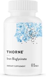 THORNE Iron Bisglycinate - مکمل آهن 25 میلی گرمی برای خون سازی با جذب افزایش یافته بدون عوارض گوارشی - دارای گواهینامه NSF برای ورزش - بدون گلوتن - 60 کپسول