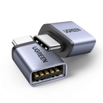 آداپتور UGREEN USB به USB C (2 قطعه) 10 گیگابیت در ثانیه انتقال نوع C به یک مبدل C 3.0 OTG سازگار برای سری S25 Ultra سامسونگ، برای سری آیفون 17، آی پد، مک بوک، تبلت، ایرفون