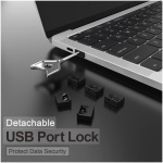 مسدود کننده پورت USB 10 بسته با قفل کلید، درپوش گرد و غبار برای رایانه، تلویزیون و روتر، محافظ مشکی USB A Female - Image 3