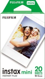 Fujifilm 16386016 Instax Film For Mini 8/7S, 2 X 10 Sheets, Packaging May Vary, White Border, Ww 2, Jr1157