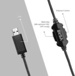 هدست گیمینگ USB EKSA برای رایانه شخصی - هدفون رایانه با صدای فراگیر 7.1 استریو حذف نویز میکروفون/میکروفون نور RGB - هدفون بازی برای لپ تاپ کنسول PS4/PS5، سیمی - Image 2