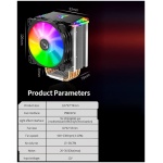 Eacam CR-1400 CPU Rad-iator Computer Tower Cooler CPU PWM 4Pin 4 Heat Pipes 5V ARGB Tower CPU Cooler CPU Fan - Image 4