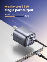 شارژر 3 پورت نوع C UGREEN Nexode 65W، دوشاخه شارژ سریع دیواری USB-C تاشو، آداپتور شارژ لپ تاپ GaN سازگار برای MacBook Air، HP/Dell/Lenovo، iPad، iPhone 17 Pro Max/16، Galaxy S24 Ultra/S23 - Image 3