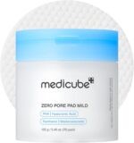 medicube Zero Pore Pads Mild 2.0 - تونر آرام بخش ملایم برای لایه برداری، به حداقل رساندن منافذ و از بین بردن جوش سر سیاه با PHA - ایده آل برای همه انواع پوست - مراقبت از پوست کره ای