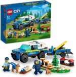 مجموعه آموزشی سگ پلیس سیار LEGO 60369 City، ماشین اسباب بازی SUV با تریلر، مسیر مانع و فیگورهای توله سگ، ست بازی حیوانات برای پسران و دختران 5 سال به علاوه