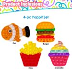 Home Smart Pop It Push Bubble Foods اسباب بازی های حسی برای کودکان و بزرگسالان سیلیکون اضطراب تسکین دهنده استرس پوپر هدایای جشن تولد (بسته 4 عددی) - Image 2