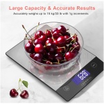 ترازو غذای 15 کیلوگرمی CROWNFUL، ترازو آشپزخانه دیجیتال استیل 304 قابل شارژ، گرم و اونس با نمایشگر LCD و شارژ نوع C برای پخت و پز - Image 3