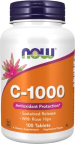 NOW Foods ویتامین C-1000 با رهش پایدار با رز هیپ، 100 قرص