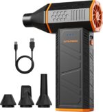 بادگیر برقی WOLFBOX MegaFlow 50 با 110000 دور در دقیقه، مینی دمنده قابل تنظیم 3 دنده، بی سیم، شارژ سریع، مناسب برای حذف گرد و غبار در رایانه، صفحه کلید، اتومبیل، خانه و فضای باز
