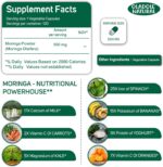 Oladole Natural Moringa 500mg - 120 کپسول، مکمل سوپرغذایی ممتاز برای حمایت از سیستم ایمنی، تقویت انرژی، هضم، متابولیسم، حمایت از شیردهی | - Image 3