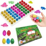 Nyganmelloz 60 Pieces تخم دایناسور اسباب بازی تخم مرغ دینو در آب رشد می کند جوجه ریزی در آب استخر بازی کیت های علمی کرک اسباب بازی جدید مینی تخم مرغ داینا برای دختران هدیه تولد اسباب بازی های جشن تولد