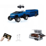 تریلر Mini RC Pick-Up، ریموت کنترل اسباب بازی ماشین آلیاژی 1/64 برای کودکان، کامیون آفرود تمام زمینی 2.4 گیگاهرتز با نور بدنه LED، آبی