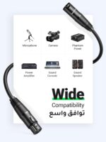 کابل UGREEN XLR، کابل افزودنی میکروفون XLR نر به زن 2M جک Extender برای سیستم PA، ضبط استودیو، تقویت کننده، میکسر، سیستم بلندگو، یا ضبط حرفه ای، پخش زنده - Image 3