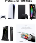 کابل HDMI 10K 8K 4K 48 گیگابیت بر ثانیه 2M، کابل HDMI® فوق‌العاده پرسرعت 4K 240 هرتز 144 هرتز 8K 60 هرتز 0.01 میلی‌ثانیه HDR10+ ARC eARC HDCP2.3 Netflix Roku تلویزیون مانیتور PC پروژکتور 4 پروژکتور PS5 - Image 4