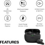 ایربادهای بی‌سیم واقعی JBL Wave Beam، باس عمیق، Comfort Fit، باتری 32H، Smart Ambient، TalkThru، هندزفری + VoiceAware، مقاوم در برابر آب و گرد و غبار - مشکی، JBLWBEAMBLK - Image 3