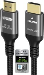 کابل HDMI 10K 8K 4K 48 گیگابیت بر ثانیه 2M، کابل HDMI® فوق‌العاده پرسرعت 4K 240 هرتز 144 هرتز 8K 60 هرتز 0.01 میلی‌ثانیه HDR10+ ARC eARC HDCP2.3 Netflix Roku تلویزیون مانیتور PC پروژکتور 4 پروژکتور PS5