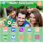 اسباب بازی های دوربین کودکان Mgaolo برای پسران 3 تا 12 ساله دختر بچه ها، دوربین فیلمبرداری دیجیتال قابل حمل کودک با روکش سیلیکونی، هدایای تولد کریسمس برای کودک نوپا 3 4 5 6 7 8 9 (سبز) - Image 2