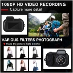 دوربین دیجیتال مینی اومانا با صفحه نمایش ال سی دی کامل 1080P HD 32 گیگ کارت مونورفلکس شکل CMOS ضبط ویدئوی قابل حمل کوچک فشرده - Image 3