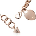 GUESS "Basic G Logo Heart Link دستبند، یک سایز، یک سایز، رنگ نقره ای - Image 2