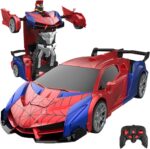 اسباب‌بازی‌های Spider Transform RC Cars با چراغ‌های چشمی و زیر بدنه، تغییر شکل یک دکمه ماشین کنترل از راه دور 2.4 گیگاهرتز، اسباب‌بازی‌های روبات با چرخش سریع 360 درجه هدایای تولد برای پسران 3 4 5 6 7 8 9 10 ساله 4-7 8-12