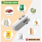 دستگاه پرس مینی وکیوم قابل حمل، 2 در 1 USB قابل شارژ با آب بندی و برش حرارتی مغناطیسی برای خانه، آشپزخانه، غذا، تنقلات، چیپس، ذخیره سازی تازه، سیلر کیسه های پلاستیکی (چند رنگ) - Image 4