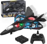 AASHZ RC Plane L0712، هواپیمای کنترل از راه دور 2.4 گیگاهرتز با چراغ های LED، جت اسباب بازی آسان برای پرواز برای کودکان و بزرگسالان، هواپیمای شکاری فوم بادوام، هدیه قابل شارژ USB برای پسران