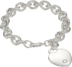 GUESS "Basic G Logo Heart Link دستبند، یک سایز، یک سایز، رنگ نقره ای - Image 4