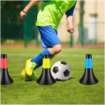 مخروط های ورزشی تمرین چابکی jaffiust مخروط های نشانگر انعطاف پذیر 9 اینچی با کیسه حمل مخروط های آموزش بسکتبال فوتبال مخروط های ورزشی چابکی پلاستیکی برای تمرینات و تمرینات سرعت گیر در فضای باز-6 عدد - Image 3