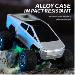 تریلر Mini RC Pick-Up، ریموت کنترل اسباب بازی ماشین آلیاژی 1/64 برای کودکان، کامیون آفرود تمام زمینی 2.4 گیگاهرتز با نور بدنه LED، آبی - Image 4