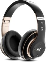 هدفون بلوتوث روی گوش، هدفون بی‌سیم تاشو 40 ساعته با حالت‌های 6EQ، هدفون با میکروفون داخلی، هدست بی‌سیم و سیمی Hi-Fi استریو، FM/TF برای موبایل/کامپیوتر/تلویزیون (مشکی)