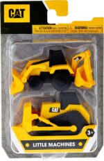 Caterpillar Funrise Cat Mini Machines 3 Inch 2 Pack - Backhoe & Buldozer - 82280, Yellow - Image 2
