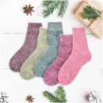 Clothclose 5 جفت جوراب پشمی - جوراب پشمی گرم برای زنان/مردان، جوراب‌های خدمه فوق‌العاده نرم جوراب بوت، جوراب‌های ضخیم بافتنی راحت - Image 2