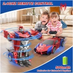 اسباب‌بازی‌های Spider Transform RC Cars با چراغ‌های چشمی و زیر بدنه، تغییر شکل یک دکمه ماشین کنترل از راه دور 2.4 گیگاهرتز، اسباب‌بازی‌های روبات با چرخش سریع 360 درجه هدایای تولد برای پسران 3 4 5 6 7 8 9 10 ساله 4-7 8-12 - Image 4