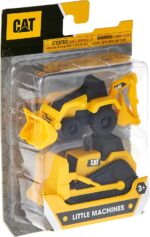 Caterpillar Funrise Cat Mini Machines 3 Inch 2 Pack - Backhoe & Buldozer - 82280, Yellow
