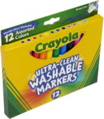 Crayola 12 Count Ultra-Clean قابل شستشو، نشانگرهای متنوع، خط گسترده، Colormax - Image 3