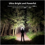 چراغ جلوی لپرو 2 بسته، 1300 لوکس چراغ‌های جلوی LED روشن فوق‌العاده روشن با نور سفید قرمز، چراغ قوه سر ضدآب سبک وزن با باتری کارکرده با باتری برای اضطراری دوچرخه‌سواری کمپینگ - Image 2