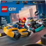 LEGO City Go-Karts و Race Drivers, Racing Vehicle Toy Playset برای پسران 5 ساله و دختر بچه ها و طرفداران اسباب بازی های ماشین مسابقه ای با 2 مینی فیگور راننده, هدیه کوچک برای کودکان پیش دبستانی 60400 - Image 2