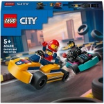 LEGO City Go-Karts و Race Drivers, Racing Vehicle Toy Playset برای پسران 5 ساله و دختر بچه ها و طرفداران اسباب بازی های ماشین مسابقه ای با 2 مینی فیگور راننده, هدیه کوچک برای کودکان پیش دبستانی 60400 - Image 2