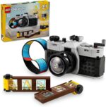 LEGO Creator 3in1 Retro Toy به دوربین فیلمبرداری تا تلویزیون، لوازم تزئینی میز یا اتاق خواب کودکان، هدایای عکاسی برای دختران و پسران 8 سال به علاوه که از بازی خلاقانه لذت می برند 31147
