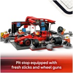LEGO City F1 Pit Stop & Pit Crew with Ferrari Car Toy - ست فرمول 1 شامل. یک مینی فیگور راننده، 4 مکانیک، لاستیک یدکی و تفنگ چرخ - اسباب بازی های ساختمانی برای پسران و دختران 6 سال به بالا - 60443 - Image 4