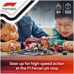 LEGO City F1 Pit Stop & Pit Crew with Ferrari Car Toy - ست فرمول 1 شامل. یک مینی فیگور راننده، 4 مکانیک، لاستیک یدکی و تفنگ چرخ - اسباب بازی های ساختمانی برای پسران و دختران 6 سال به بالا - 60443 - Image 2