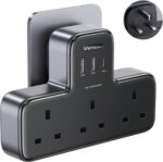 نوار برق محافظ برق 6 در 1 UGREEN با 3 پریز برق متناوب و PD30W (2 Type-C، 1 USB-A)، سیم افزودنی محافظ اضافه بار، دوشاخه سه گانه بریتانیا برای لوازم جانبی آشپزخانه، خانه، مسافرت، اداری
