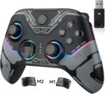 جوی استیک کامپیوتر SPNOR Gamepad با تریگرهای هال جوی استیک جلوه هال/ محرک رزونانس خطی/روشنایی RGB - بدون استیک دریفت، بدون منطقه مرده - کار برای رایانه های شخصی ویندوز، اندروید، استیم و سوئیچ