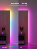 Lepro S1 AI Smart Rainbow LED Strip Light 5M، 30 LED/M، Music Sync، با الکسا و گوگل هوم کار می کند، کنترل صوتی برنامه بلوتوث WiFi، دستیار طراحی روشنایی هوش مصنوعی، چراغ های LED MagicColor برای اتاق خواب - Image 2