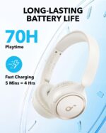 هدفون بی‌سیم Anker H30i، طراحی تاشو، باس خالص، زمان پخش 70 ساعت، بلوتوث 5.3، سبک و راحت، قابلیت اتصال به برنامه، اتصال چند نقطه‌ای - Image 3
